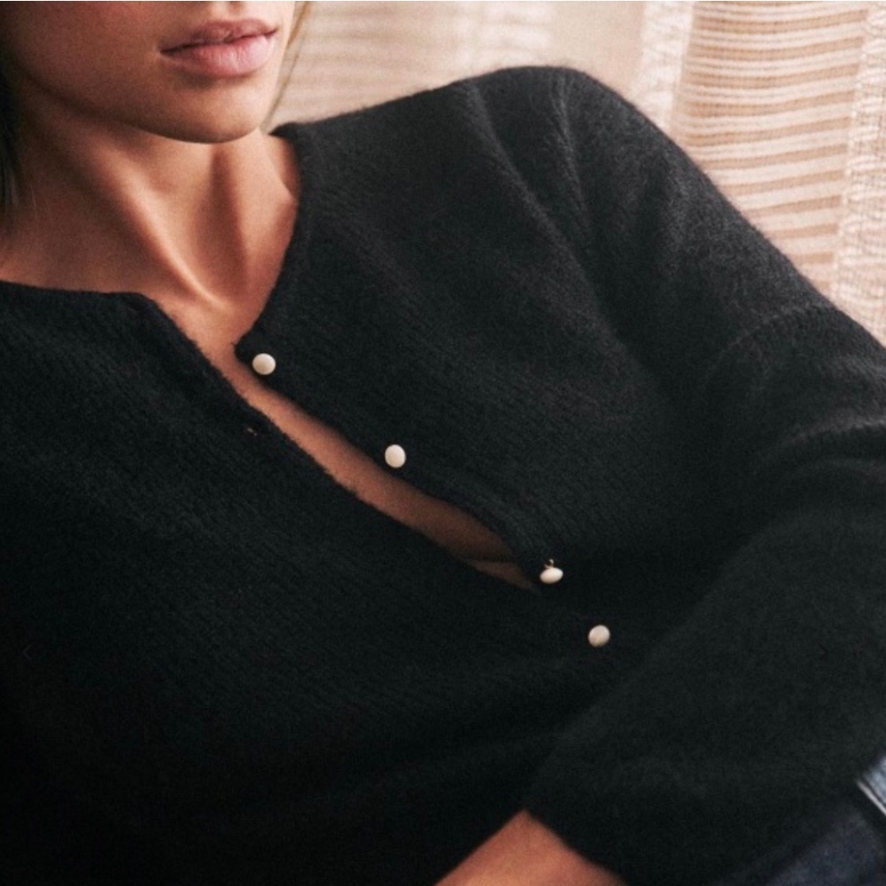 NWT Sezane Black Cardigan